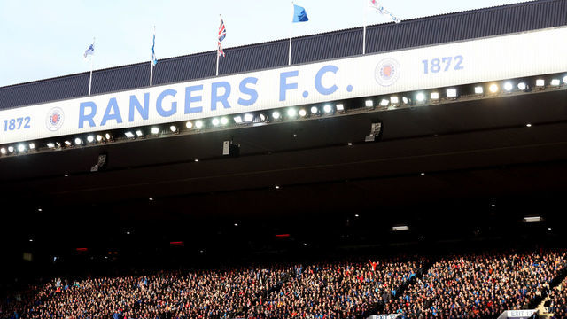 Rangers fans during the Ladbrokes Scottish Premiership match at Ibrox Stadium, Glasgow.