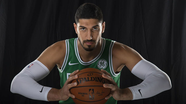 BOSTON, MA - JULY 17: Enes Kanter #11 of the Boston Celtics poses for a portrait after being introduced during a press conference on July 17, 2019 at the Auerbach Center in Boston, Massachusetts. NOTE TO USER: User expressly acknowledges and agrees that, by downloading and/or using this photograph, user is consenting to the terms and conditions of the Getty Images License Agreement. Mandatory Copyright Notice: Copyright 2019 NBAE