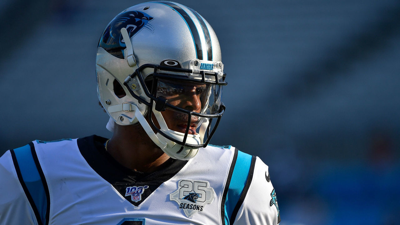 CHARLOTTE, NORTH CAROLINA - AUGUST 16: Cam Newton #1 of the Carolina Panthers against the Buffalo Bills during the first half of their game at Bank of America Stadium on August 16, 2019 in Charlotte, North Carolina.