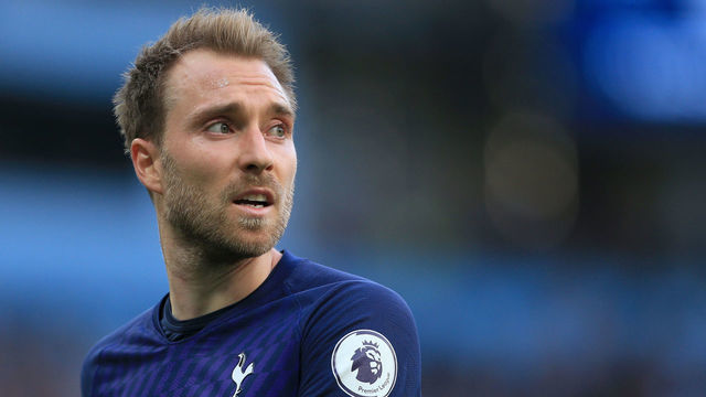 MANCHESTER, ENGLAND - AUGUST 17: Christian Eriksen of Spurs looks back during the Premier League match between Manchester City and Tottenham Hotspur at the Etihad Stadium on August 17, 2019 in Manchester, United Kingdom.