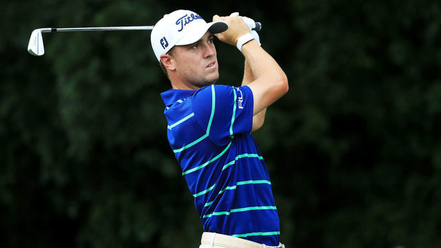ATLANTA, GEORGIA - AUGUST 24: Justin Thomas of the United States plays his shot from the second tee during the third round of the TOUR Championship at East Lake Golf Club on August 24, 2019 in Atlanta, Georgia.