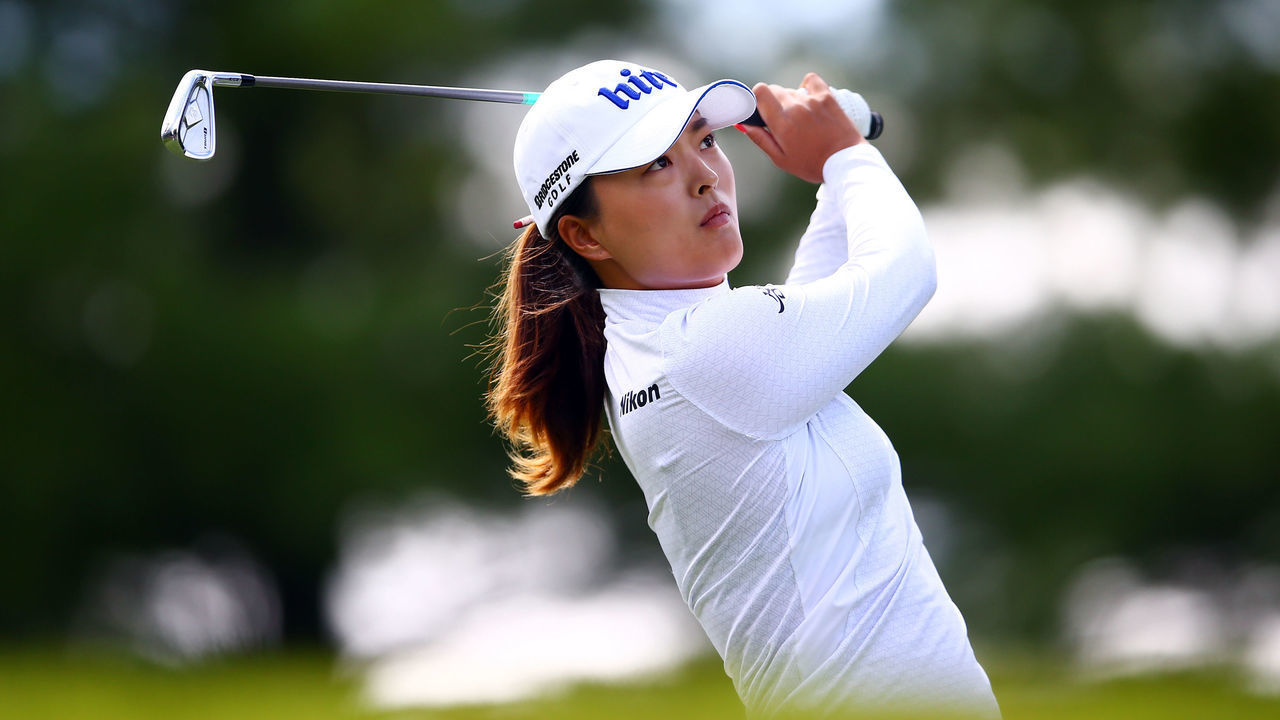 AURORA, CANADA - AUGUST 24: Jin Young Ko of Korea hits her tee shot on the 2nd hole during the third round of the CP Women's Open at Magna Golf Club on August 24, 2019 in Aurora, Canada.