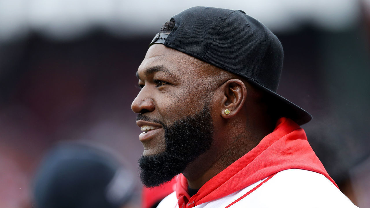 BOSTON, MASSACHUSETTS - APRIL 09: David Ortiz looks on before the Red Sox home opening game against the Toronto Blue Jays at Fenway Park on April 09, 2019 in Boston, Massachusetts.