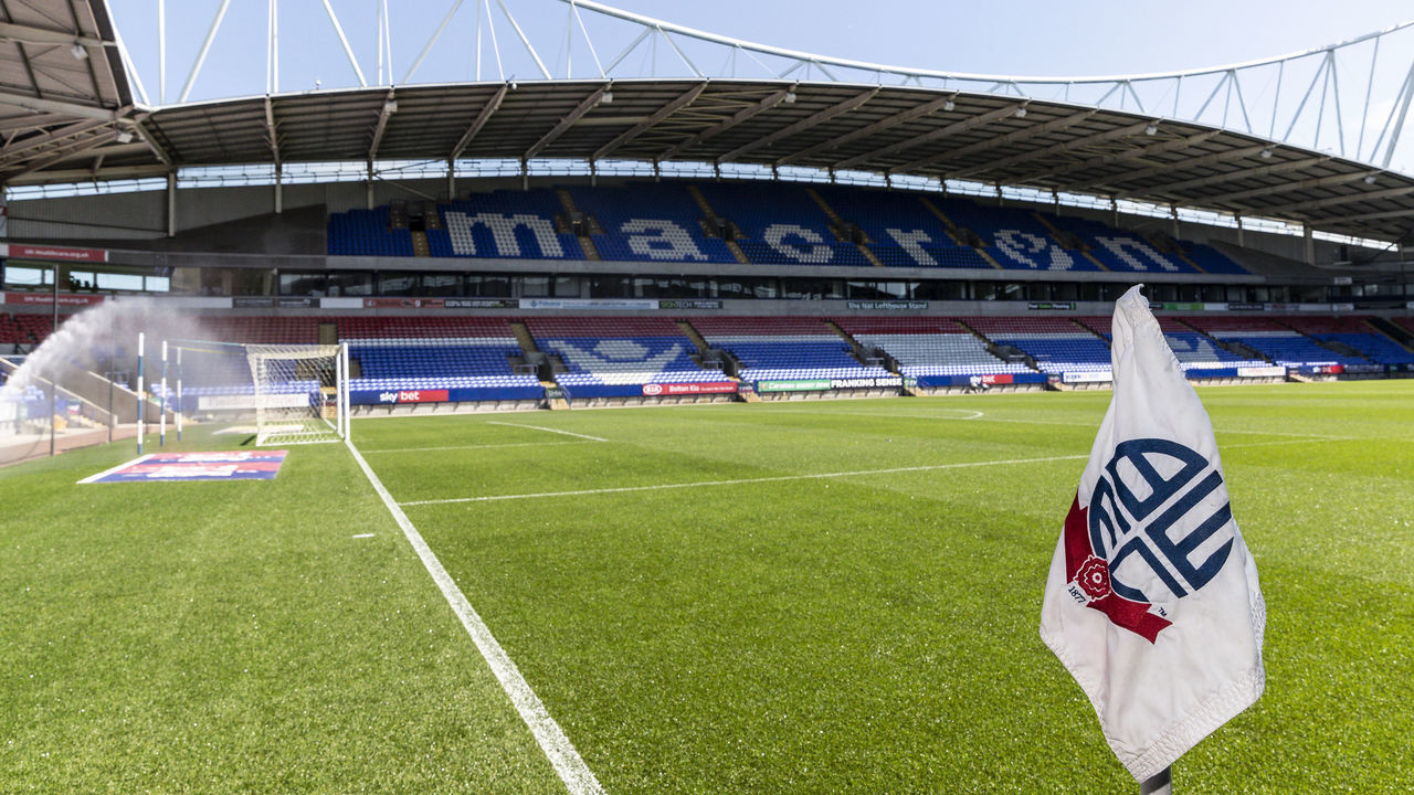 BOLTON, ENGLAND - AUGUST 24: A general view of the University of Bolton stadium during the Sky Bet League One match between Bolton Wanderers and Ipswich Town at University of Bolton Stadium on August 24, 2019 in Bolton, England.