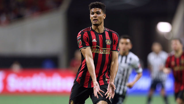 ATLANTA, GA - MARCH 13: (12) Miles Robinson of Atlanta United lament during the match between Atlanta United and Monterrey as part of the CONCACAF Champions League 2019 at Mercedes-Benz Stadium on March 13, 2019 in Atlanta, Georgia.