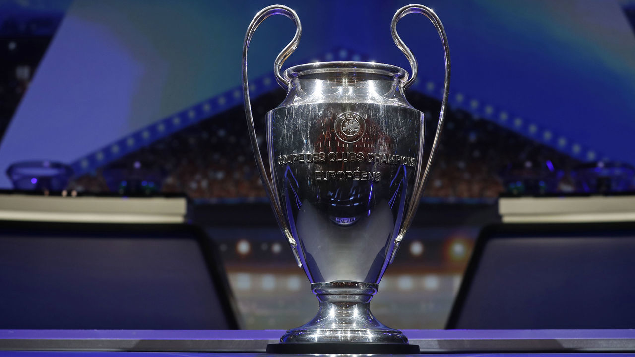 MONTE CARLO, MONACO - AUGUST 24: The Champions League Trophy stands on display during the UEFA Champions League Group stage draw ceremony, at the Grimaldi Forum, Monte Carlo in Monaco, on August 24, 2017.
