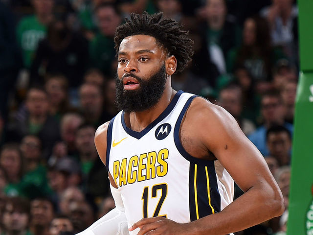 BOSTON, MA - APRIL 14: Tyreke Evans #12 of the Indiana Pacers handles the ball against the Boston Celtics during Game One of Round One of the 2019 NBA Playoffs on April 14, 2019 at the TD Garden in Boston, Massachusetts. Mandatory Copyright Notice: Copyright 2019 NBAE
