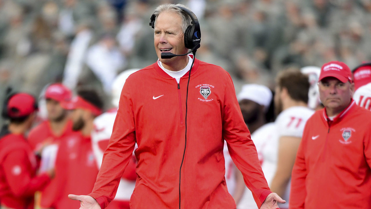 COLORADO SPRINGS, CO - NOVEMBER 10: Head coach Bob Davie of the New Mexico Lobos reacts to a play during the game against the Air Force Falcons at Falcon Stadium on November 10, 2018 in Colorado Springs, Colorado.