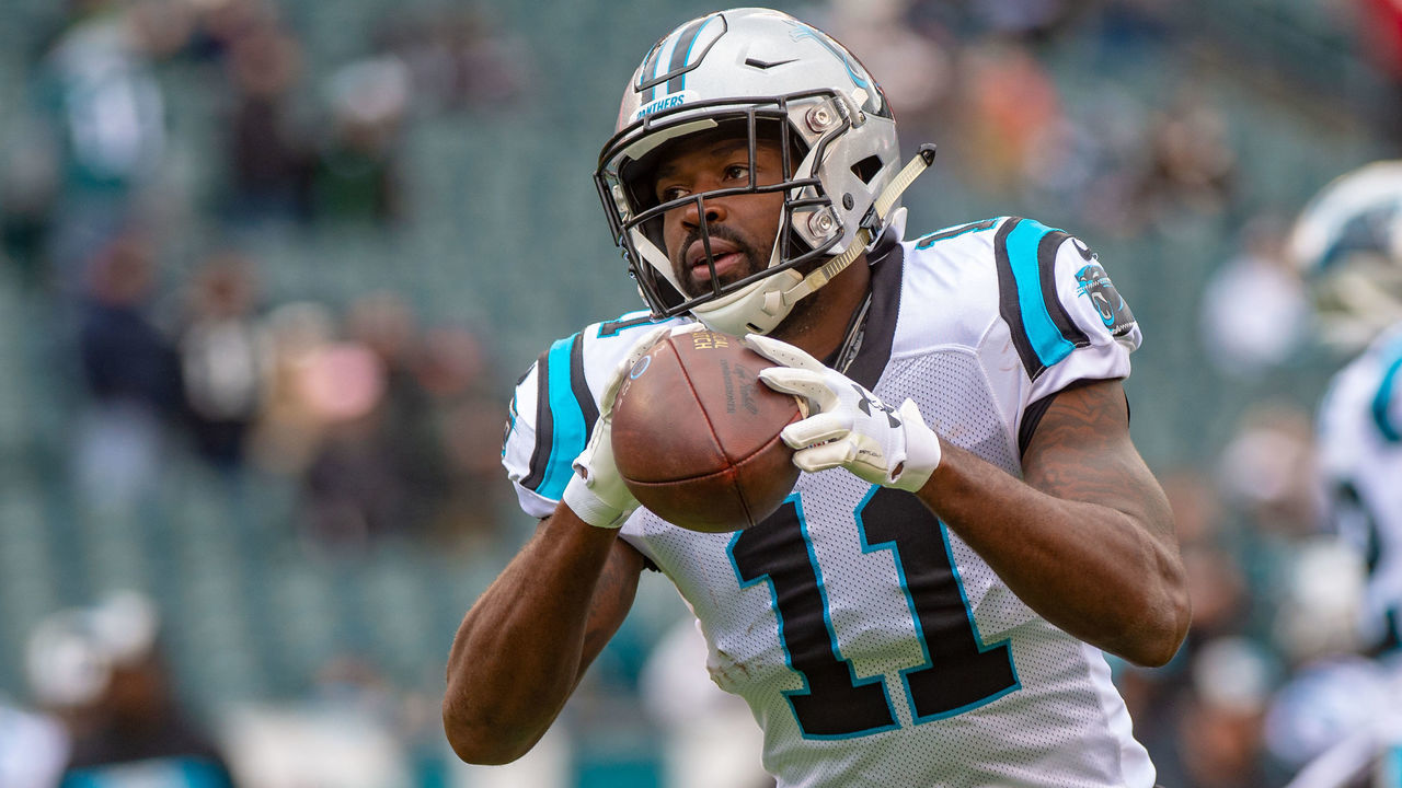 PHILADELPHIA, PA - OCTOBER 21: Carolina Panthers wide receiver Torrey Smith (11) during the National Football League game between the Carolina Panthers and the Philadelphia Eagles on October 21, 2018 at Lincoln Financial Field in Philadelphia, PA.
