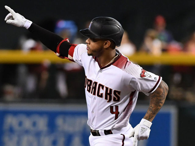 PHOENIX, ARIZONA - SEPTEMBER 02: Ketel Marte #4 of the Arizona Diamondbacks rounds the bases after hitting a two run home run off of Cal Quantrill #40 of the San Diego Padres during the second inning at Chase Field on September 02, 2019 in Phoenix, Arizona.