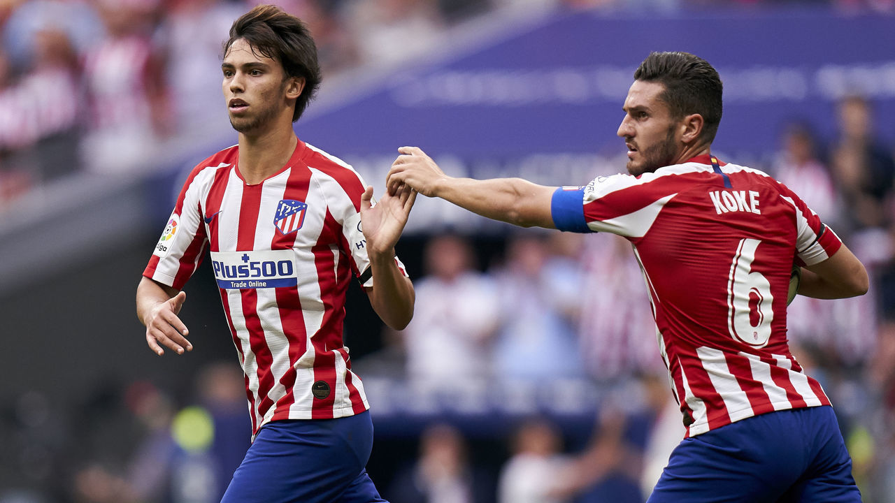 MADRID, SPAIN - SEPTEMBER 01: Joao Felix of Atletico de Madrid celebrates his first goal of the team during the La Liga match between Club Atletico de Madrid and SD Eibar SAD at Wanda Metropolitano on September 01, 2019 in Madrid, Spain.