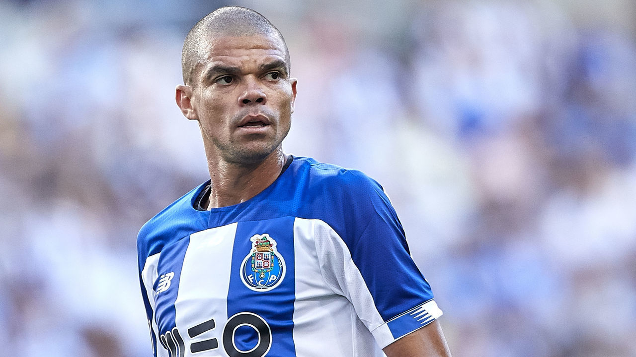 PORTO, PORTUGAL - SEPTEMBER 01: Kepler Lima 'Pepe' of FC Porto looks on during the Liga Nos match berween FC Porto and Vitoria SC at Estadio do Dragao on September 01, 2019 in Porto, Portugal.