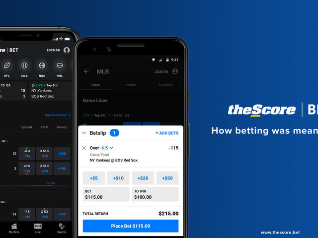 theScore Bet mobile app on a smartphone