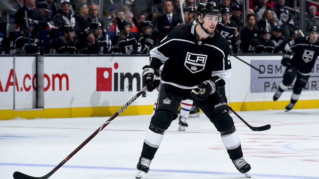 LOS ANGELES, CA - MARCH 5: Adrian Kempe #9 of the Los Angeles Kings skates against the Montreal Canadiens during the third period of the game at STAPLES Center on March 5, 2019 in Los Angeles, California. *** Local Caption ***