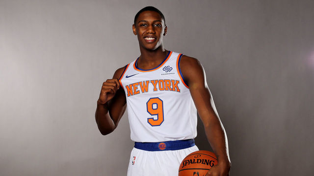 MADISON, NEW JERSEY - AUGUST 11: RJ Barrett of the New York Knicks poses for a portrait during the 2019 NBA Rookie Photo Shoot on August 11, 2019 at the Ferguson Recreation Center in Madison, New Jersey.