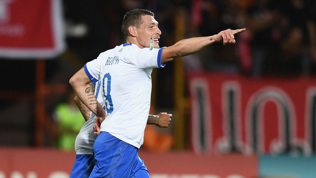 YEREVAN, ARMENIA - SEPTEMBER 05: Andrea Belotti of Italy celebrates after scoring the goal during the UEFA Euro 2020 qualifier between Armenia and Italy at Republican Stadium after Vazgen Sargsyan on September 5, 2019 in Yerevan, Armenia.