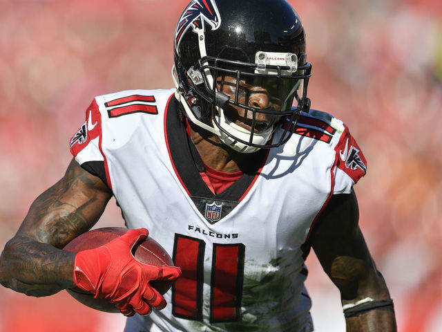 TAMPA, FL - DECEMBER 30: Atlanta Falcons wide receiver Julio Jones (11) during the second half of an NFL game between the Atlanta Falcons and the Tampa Bay Bucs on December 30, 2018, at Raymond James Stadium in Tampa, FL.