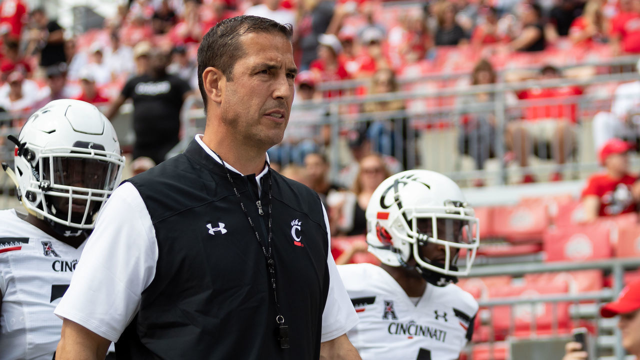 COLUMBUS, OH - SEPTEMBER 07: Cincinnati Bearcats head coach Luke Fickell walks onto the field before a game between the Ohio State Buckeyes and the Cincinnati Bearcats on September 7, 2019, at Ohio Stadium in Columbus, OH.