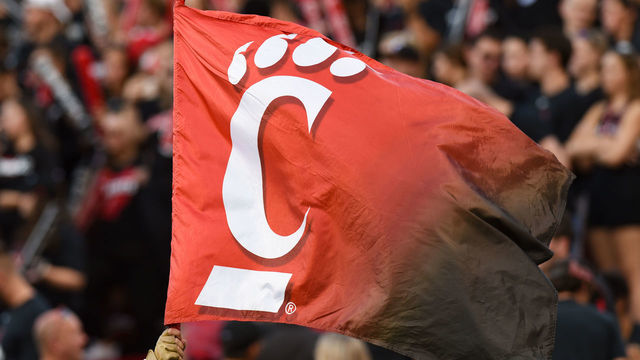 CINCINNATI, OH - AUGUST 29: Cincinnati flag during a college football game between the UCLA Bruins and Cincinnati Bearcats on August 29, 2019 at Nippert Stadium in Cincinnati, OH