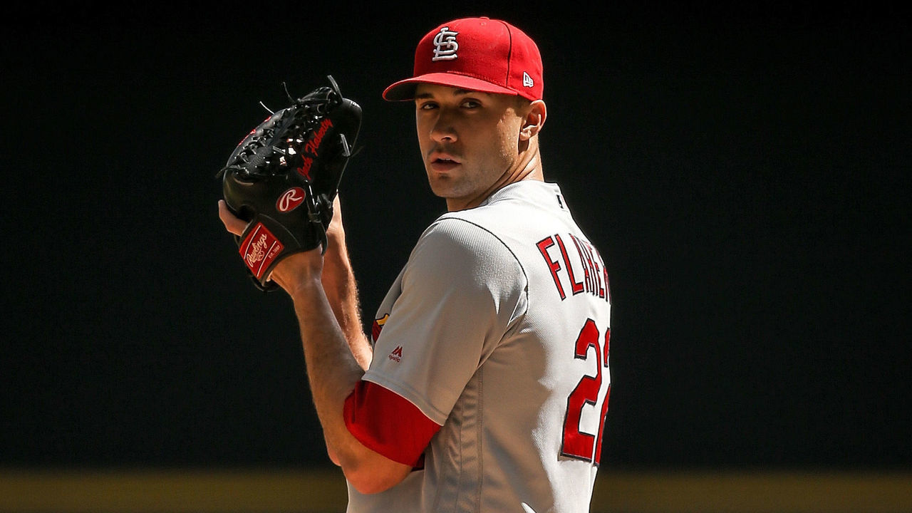 MILWAUKEE, WISCONSIN - AUGUST 28: Jack Flaherty #22 of the St. Louis Cardinals pitches in the second inning against the Milwaukee Brewers at Miller Park on August 28, 2019 in Milwaukee, Wisconsin.