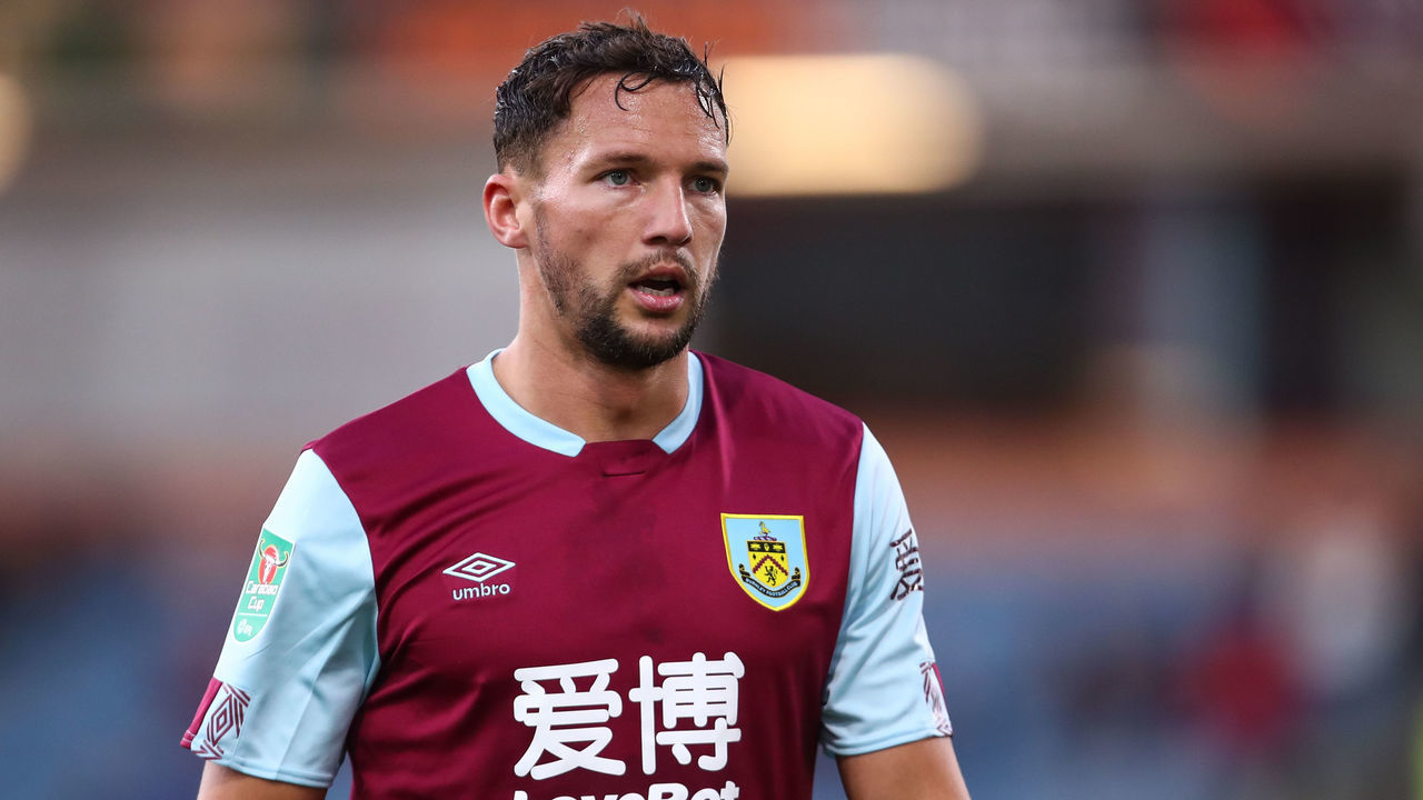 BURNLEY, ENGLAND - AUGUST 28: Danny Drinkwater of Burnley during the Carabao Cup Second Round fixture between Burnley and Sunderland at Turf Moor on August 28, 2019 in Burnley, England.