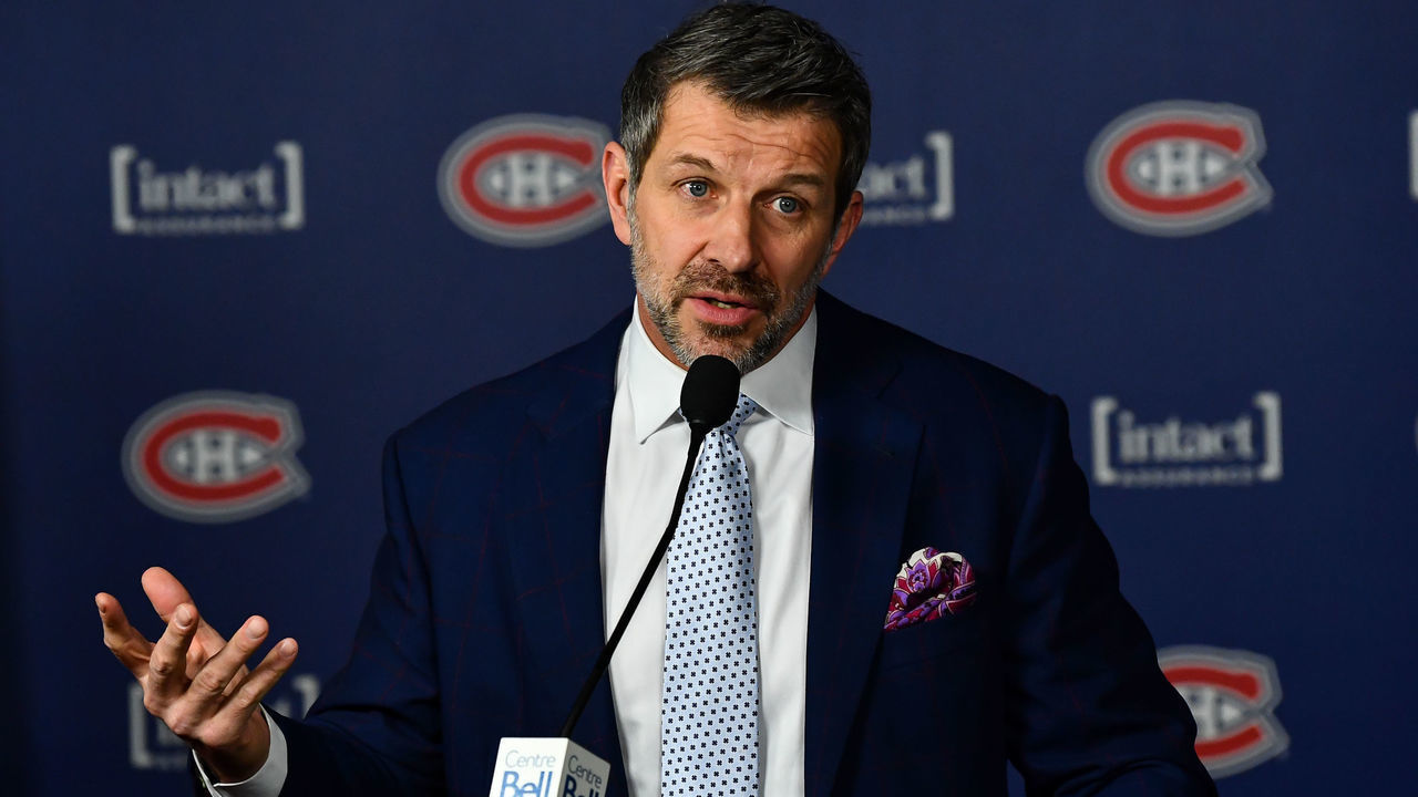 MONTREAL, QC - JANUARY 07: General manager of the Montreal Canadiens Marc Bergevin speaks with the media prior to the NHL game against the Minnesota Wild at the Bell Centre on January 7, 2019 in Montreal, Quebec, Canada. The Minnesota Wild defeated the Montreal Canadiens 1-0.