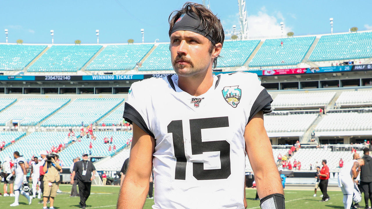 JACKSONVILLE, FLORIDA - SEPTEMBER 08: Gardner Minshew #15 of the Jacksonville Jaguars looks on after a game against the Kansas City Chiefs at TIAA Bank Field on September 08, 2019 in Jacksonville, Florida.