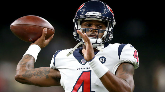 NEW ORLEANS, LOUISIANA - SEPTEMBER 09: Deshaun Watson #4 of the Houston Texans warms up prior to a game against the New Orleans Saints at the Mercedes Benz Superdome on September 09, 2019 in New Orleans, Louisiana.
