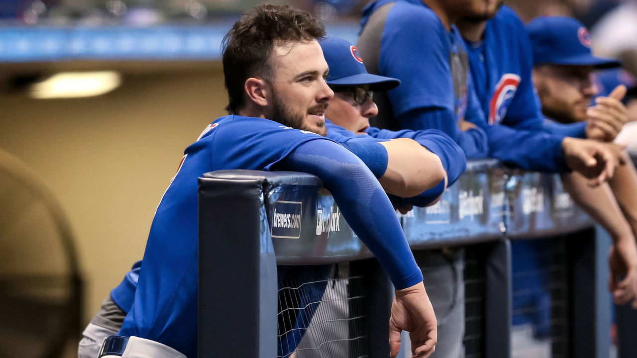 MILWAUKEE, WISCONSIN - SEPTEMBER 05: Kris Bryant #17 of the Chicago Cubs looks on in the second inning against the Milwaukee Brewers at Miller Park on September 05, 2019 in Milwaukee, Wisconsin.