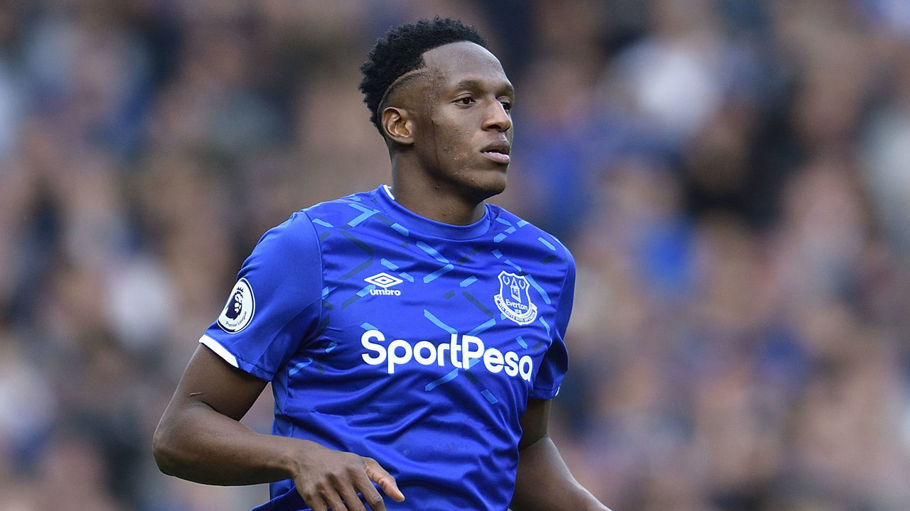 LIVERPOOL, ENGLAND - SEPTEMBER 1: Yerry Mina of Everton during the Premier League match between Everton and Wolverhampton Wanderers at Goodison Park on September 1, 2019 in Liverpool, England.