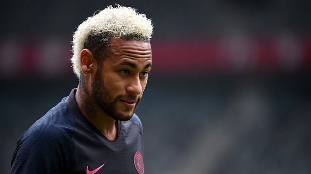 Paris Saint-Germain's Brazilian forward Neymar takes part in a training session at the Shenzhen Universiade Stadium in Shenzhen on August 2, 2019, on the eve of the French Trophy of Champions football match between Rennes and Paris Saint-Germain.