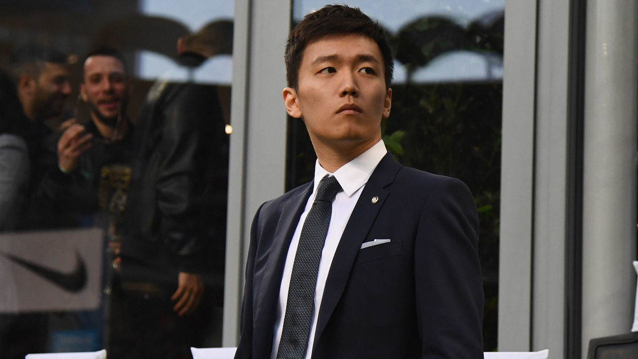 MILAN, ITALY - APRIL 27: President of FC Internazionale Steven Zhang attends during the Serie A match between FC Internazionale and Juventus at Stadio Giuseppe Meazza on April 27, 2019 in Milan, Italy.