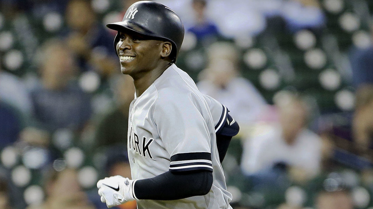 DETROIT, MI - SEPTEMBER 10: Didi Gregorius #18 of the New York Yankees smiles as he rounds the bases after hitting a solo home run against the Detroit Tigers to take a 11-10 lead during the seventh inning at Comerica Park on September 10, 2019 in Detroit, Michigan.