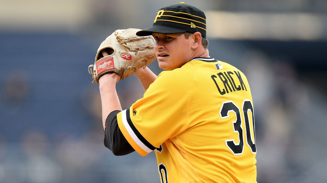 PITTSBURGH, PA - JUNE 02: Kyle Crick #30 of the Pittsburgh Pirates pitches against the Milwaukee Brewers at PNC Park on June 2, 2019 in Pittsburgh, Pennsylvania.