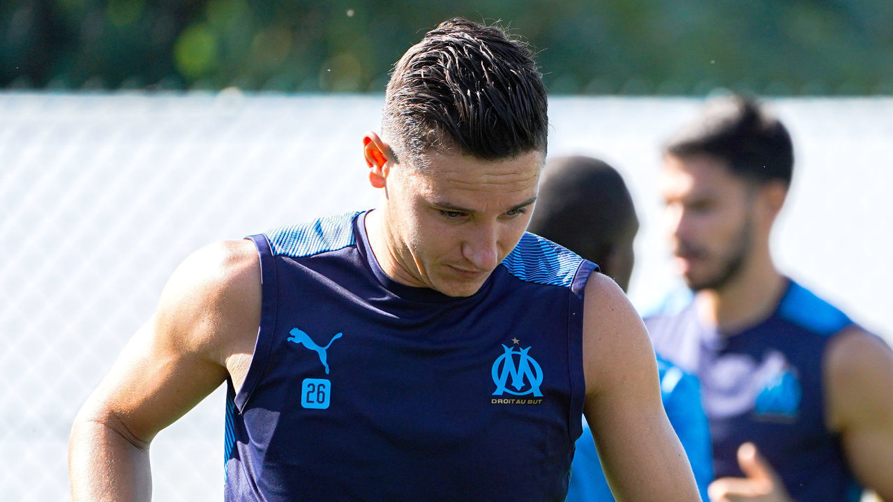 MARSEILLE, FRANCE - SEPTEMBER 04: Florian Thauvin during an Olympique de Marseille training session at Centre Robert Louis-Dreyfus on September 04, 2019 in Marseille, France.