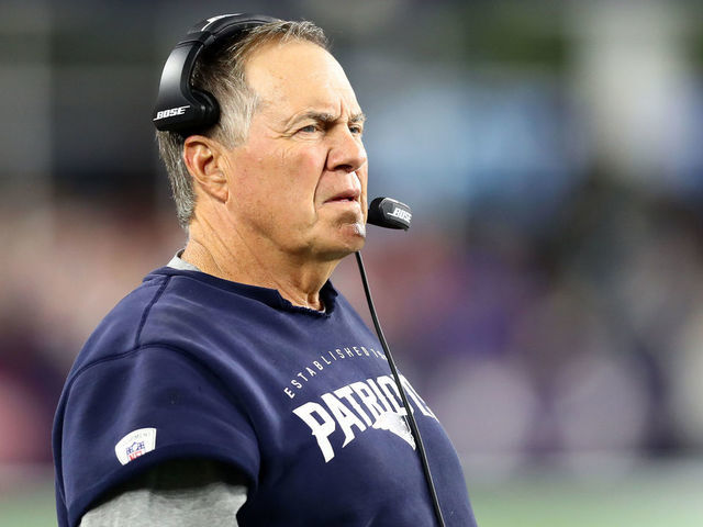 FOXBOROUGH, MASSACHUSETTS - SEPTEMBER 08: Head coach Bill Belichick of the New England Patriots looks on during the first half against the Pittsburgh Steelers at Gillette Stadium on September 08, 2019 in Foxborough, Massachusetts.