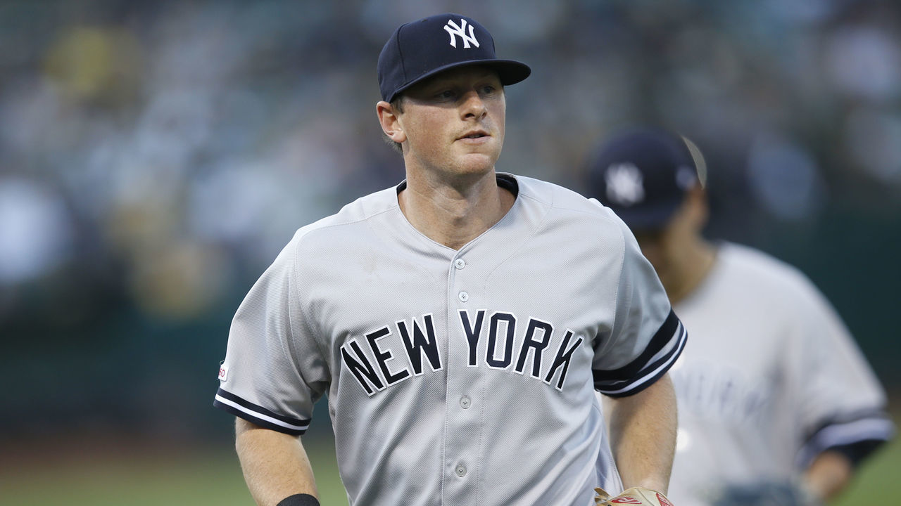 OAKLAND, CA - AUGUST 22: DJ LeMahieu #26 of the New York Yankees stands on the field during the game against the Oakland Athletics at the Oakland-Alameda County Coliseum on August 22, 2019 in Oakland, California. The Athletics defeated the Yankees 5-3.