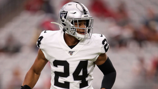 GLENDALE, ARIZONA - AUGUST 15: Defensive back Johnathan Abram #24 of the Oakland Raiders warms up before the NFL preseason game against the Arizona Cardinals at State Farm Stadium on August 15, 2019 in Glendale, Arizona.