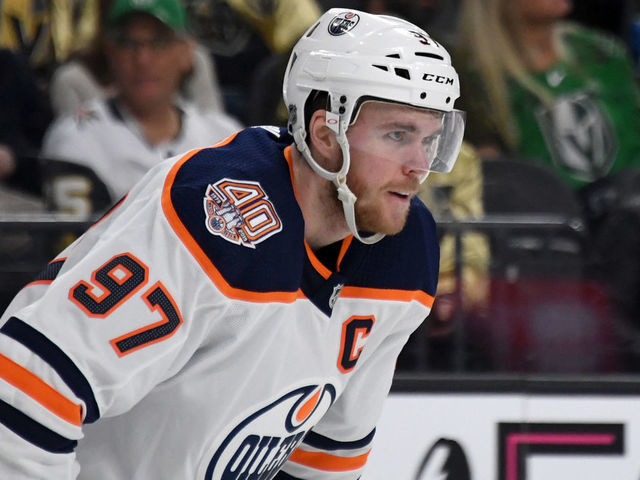 LAS VEGAS, NEVADA - MARCH 17: Connor McDavid #97 of the Edmonton Oilers waits for a faceoff in the second period of a game against the Vegas Golden Knights at T-Mobile Arena on March 17, 2019 in Las Vegas, Nevada. The Golden Knights defeated the Oilers 6-3.