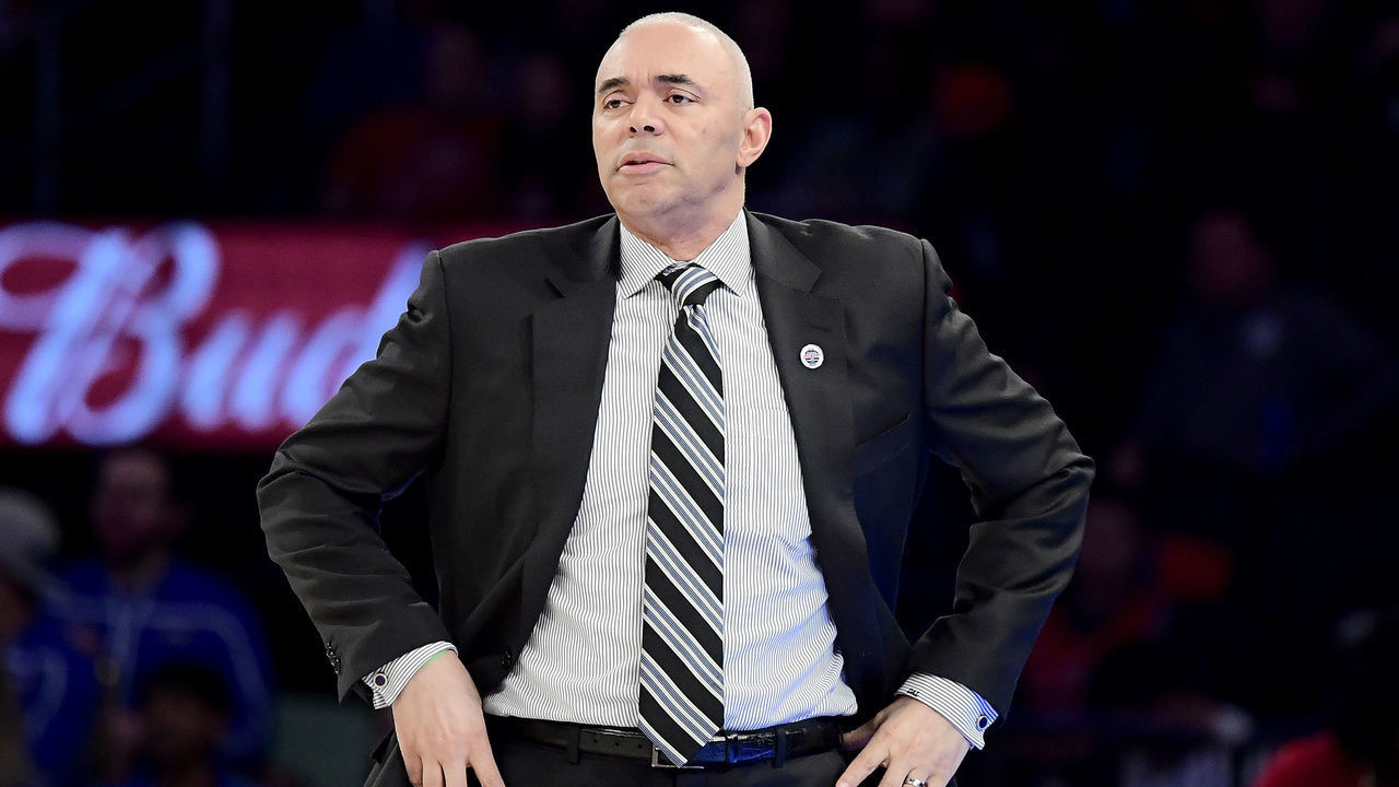 NEW YORK, NEW YORK - MARCH 13: Head coach Dave Leitao of the DePaul Blue Demons looks on against the St. John's Red Storm during the first round of the 2019 Big East men's basketball tournament at Madison Square Garden on March 13, 2019 in New York City.