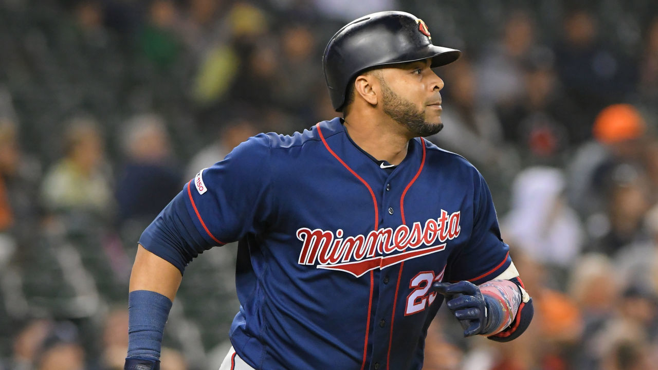 DETROIT, MI - AUGUST 31: Nelson Cruz #23 of the Minnesota Twins runs to first base during the game against the Detroit Tigers at Comerica Park on August 31, 2019 in Detroit, Michigan. The Tigers defeated the Twins 10-7.