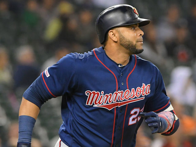 DETROIT, MI - AUGUST 31: Nelson Cruz #23 of the Minnesota Twins runs to first base during the game against the Detroit Tigers at Comerica Park on August 31, 2019 in Detroit, Michigan. The Tigers defeated the Twins 10-7.