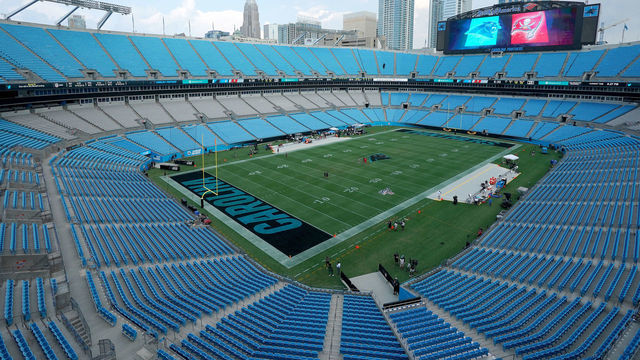 CHARLOTTE, NORTH CAROLINA - SEPTEMBER 12: General view of Bank of America Stadium before the game between the Carolina Panthers and the Tampa Bay Buccaneers on September 12, 2019 in Charlotte, North Carolina.
