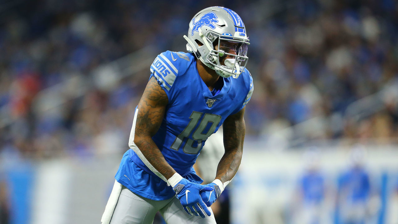 DETROIT, MI - AUGUST 23: Kenny Golladay #19 of the Detroit Lions during the preseason game against the Buffalo Bills at Ford Field on August 23, 2019 in Detroit, Michigan.