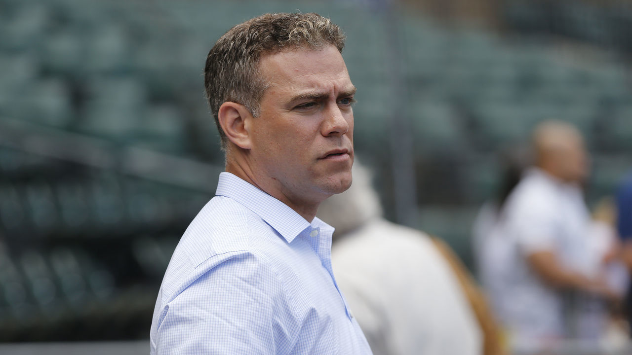 CHICAGO, ILLINOIS - JULY 06: Chicago Cubs President of baseball operations Theo Epstein prior to the start of the game against the Chicago White Sox at Guaranteed Rate Field on July 06, 2019 in Chicago, Illinois.