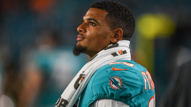MIAMI, FL - AUGUST 22: Minkah Fitzpatrick #29 of the Miami Dolphins looks on during the preseason game against the Jacksonville Jaguars at Hard Rock Stadium on August 22, 2019 in Miami, Florida.