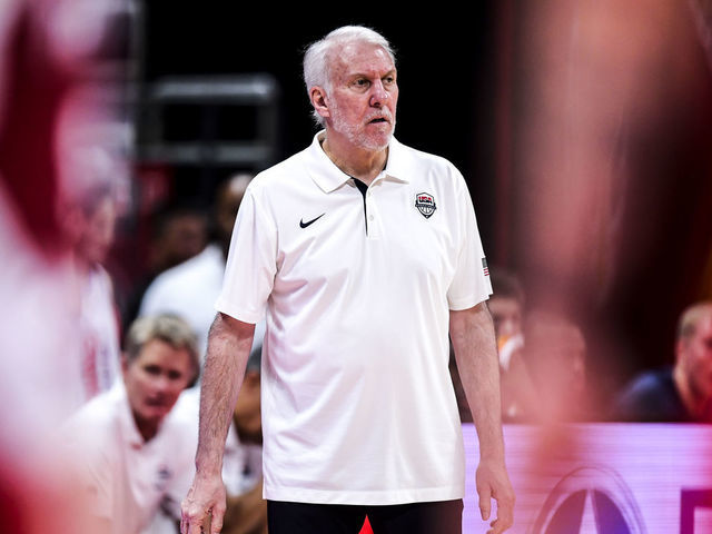BEIJING, CHINA - SEPTEMBER 14: Head Coach Gregg Popovich of the USA reacts during the class game 7-8 march between the USA and Poland of 2019 FIBA World Cup at the Cadillac Arena on September 14, 2019 in Beijing, China.