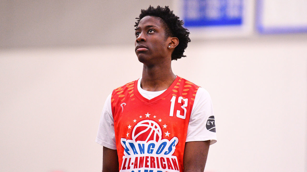 NORWALK, CA - JUNE 02: Terrence Clarke from Brewster Academy looks on during the Pangos All-American Camp on June 2, 2019 at Cerritos College in Norwalk, CA.