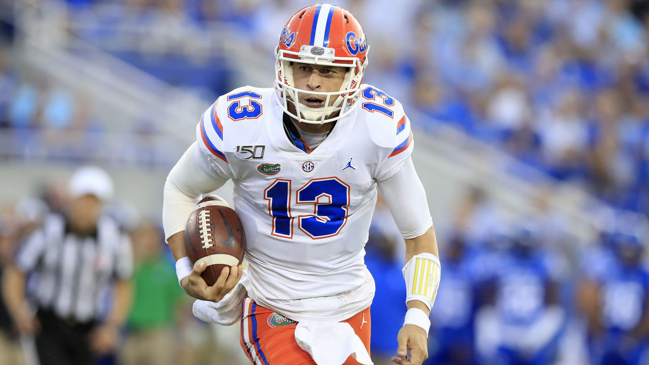 LEXINGTON, KENTUCKY - SEPTEMBER 14: Feleipe Franks #13 of the Florida Gators against the Kentucky Wildcats at Commonwealth Stadium on September 14, 2019 in Lexington, Kentucky.