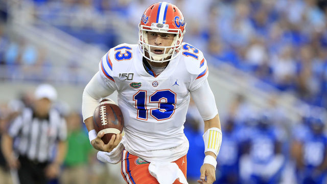 LEXINGTON, KENTUCKY - SEPTEMBER 14: Feleipe Franks #13 of the Florida Gators against the Kentucky Wildcats at Commonwealth Stadium on September 14, 2019 in Lexington, Kentucky.